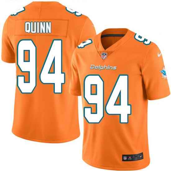 Nike Dolphins #94 Robert Quinn Orange Mens Stitched NFL Limited Rush Jersey